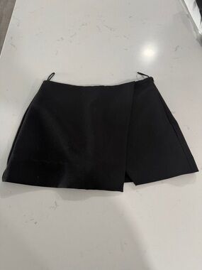 Zara Black Wrap-Front Skort